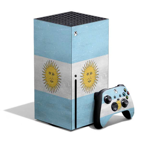 Argentina Flag Distressed Xbox Series X Skins